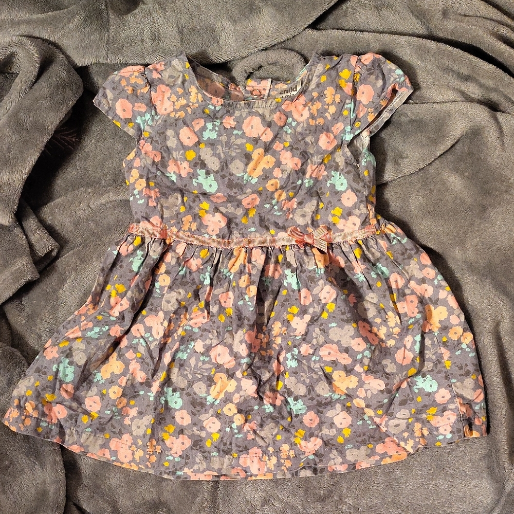 Carter's Gray Dress with Multicolor Floral Pattern
